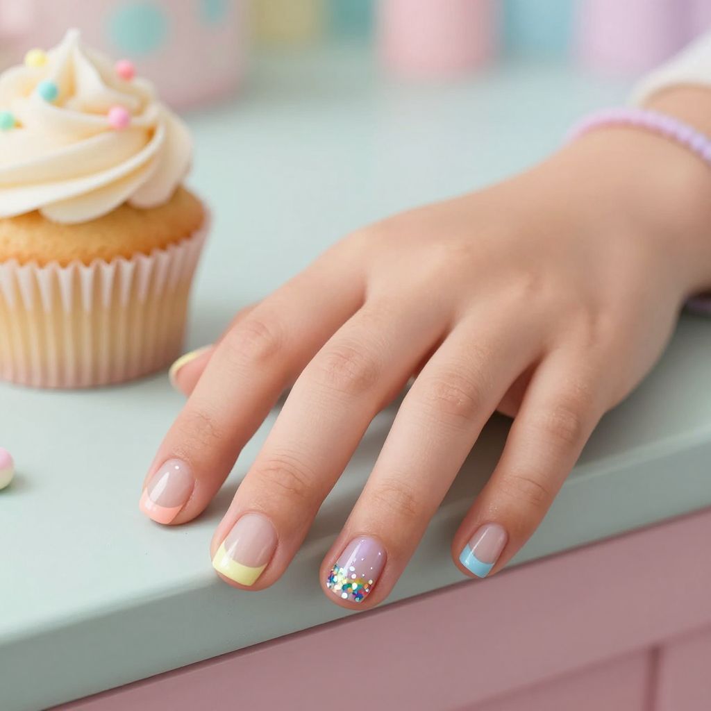 Cupcake sprinkle nails for kids