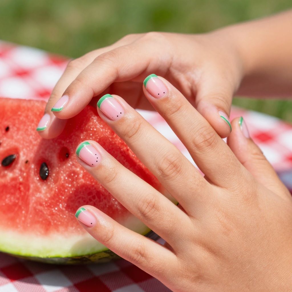 Watermelon nail art for kids