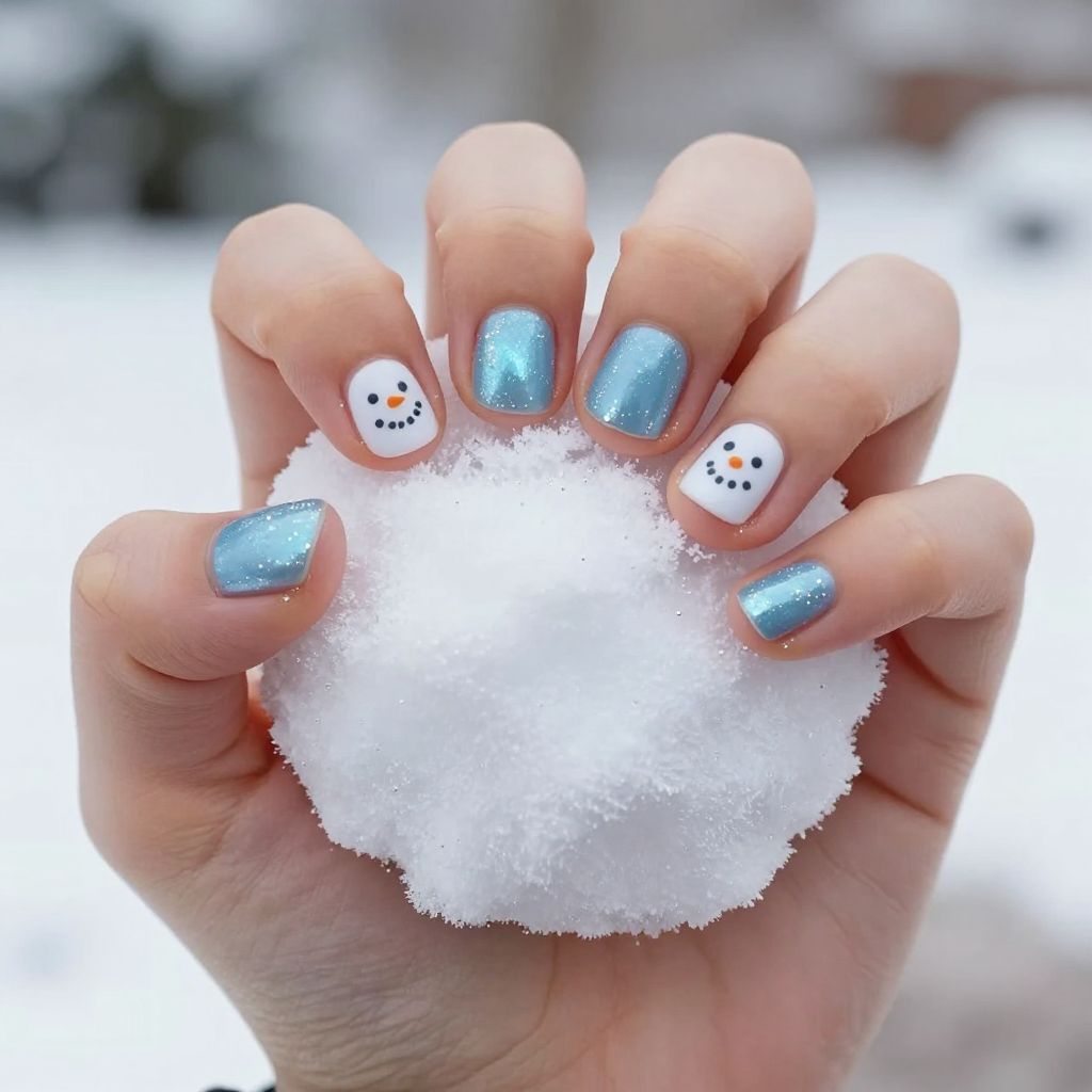 Frosty snowman nails for kids