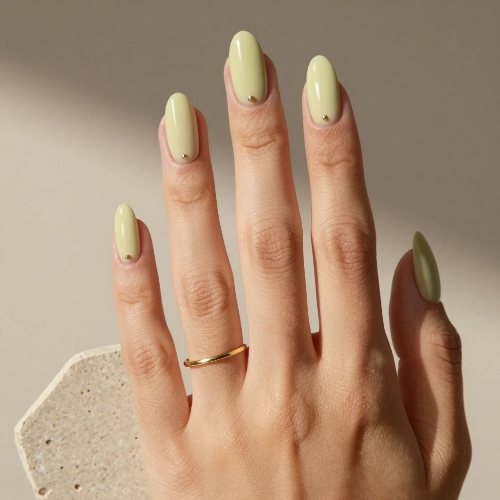 Pistachio matte coffin nails