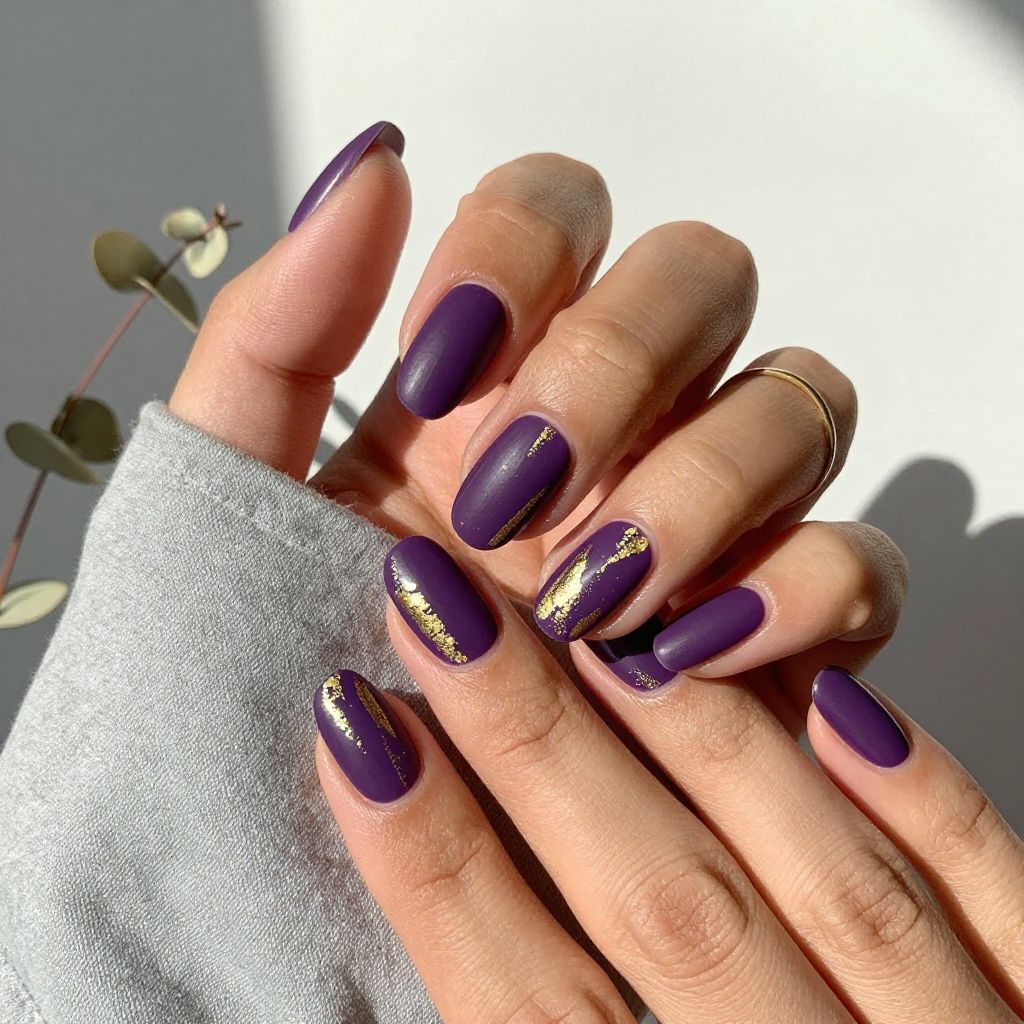Gold Foil Accent Nails
