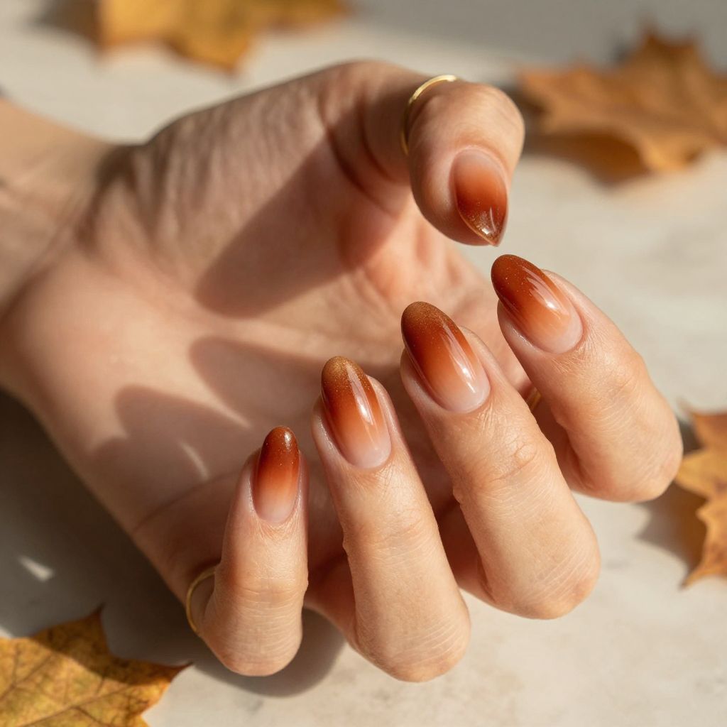 Burnt Sienna Ombre with Glitter