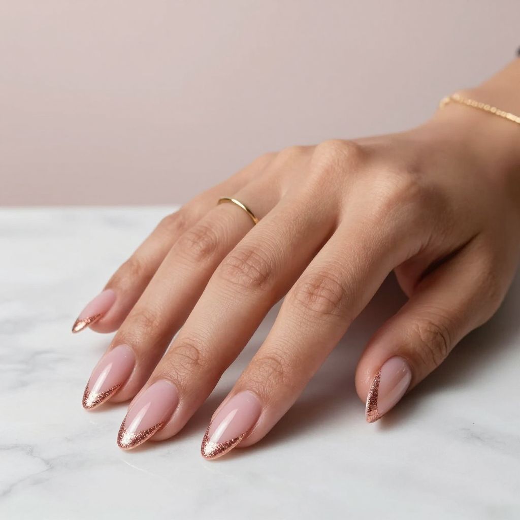 Rose Gold Sparkle Tips