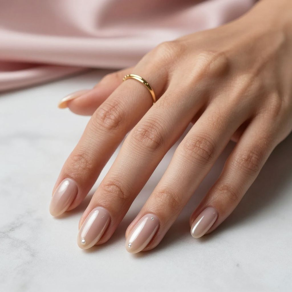 Pearl Nude Sculpted Nails