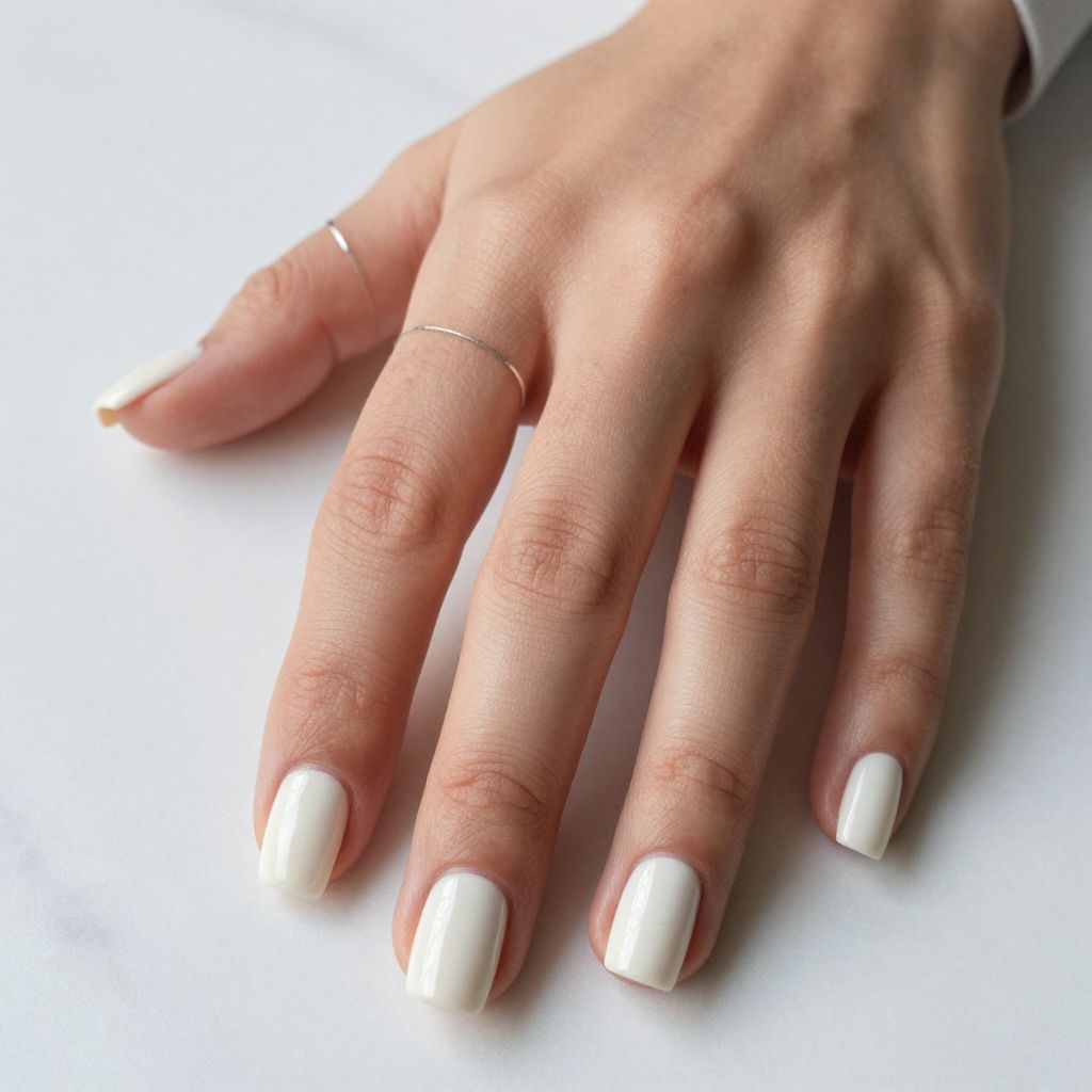 Milky White Square Tips