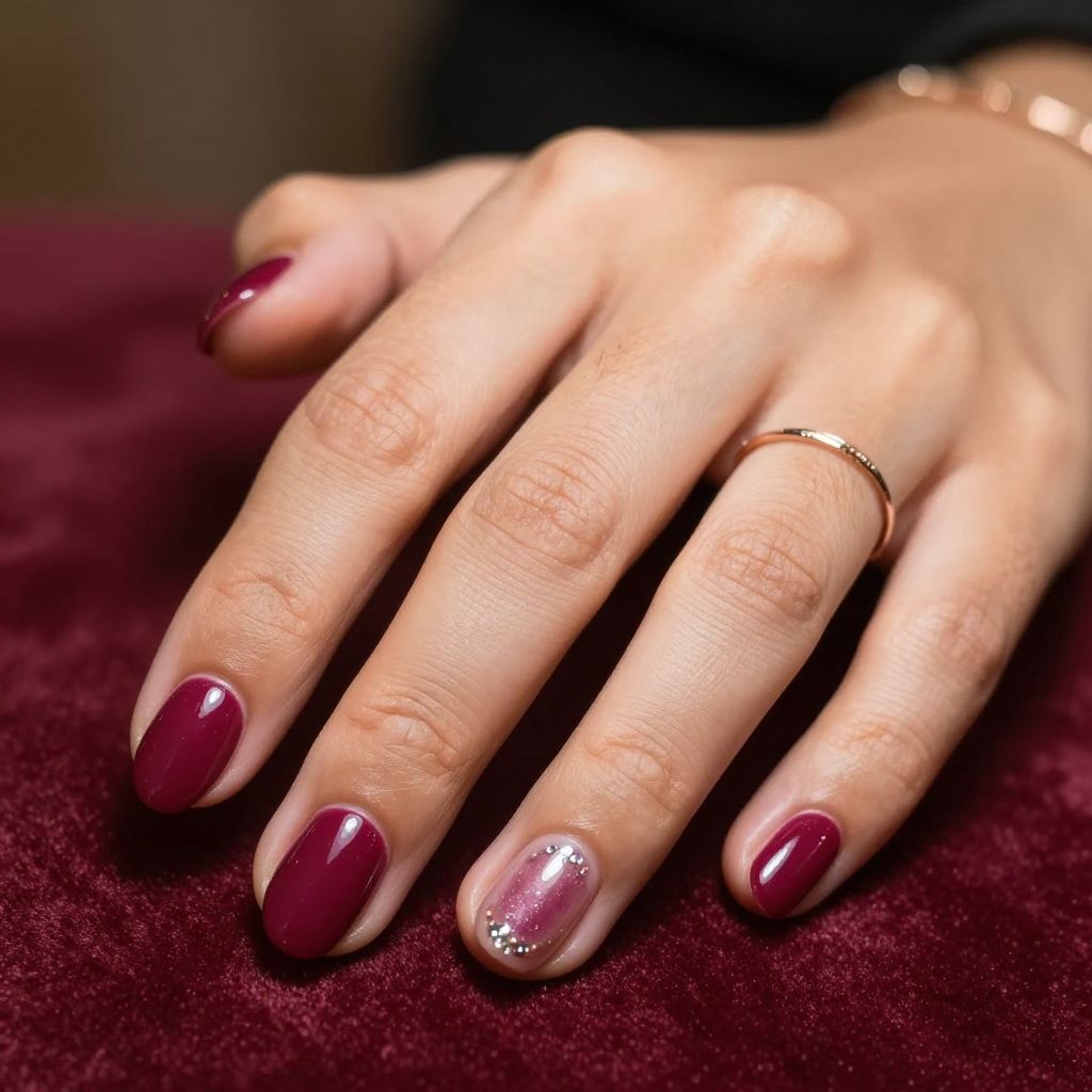 Deep Berry Glass Nails