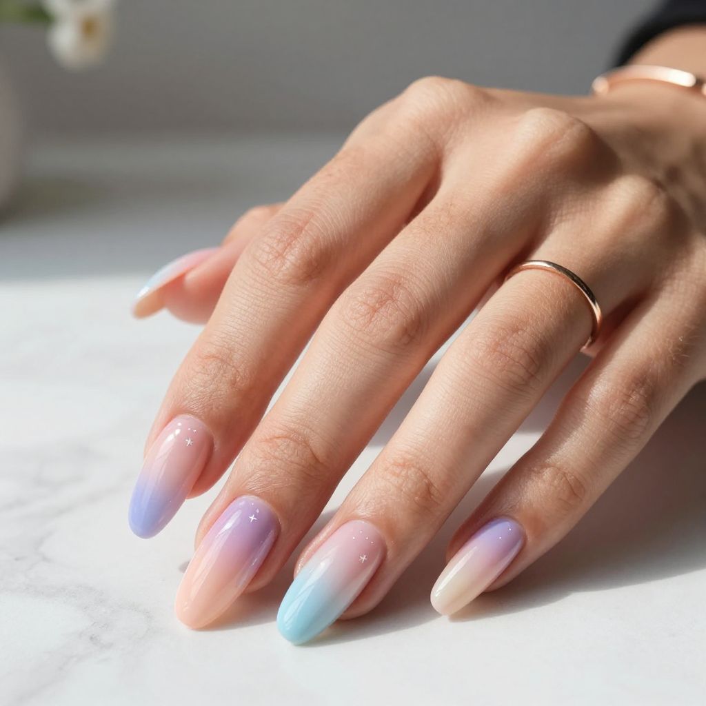Pastel Ombré Coffin Nails