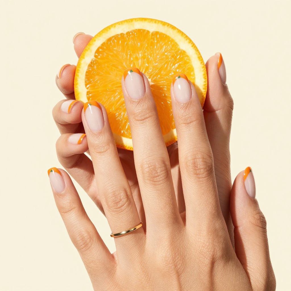 Citrus Half Moon nails