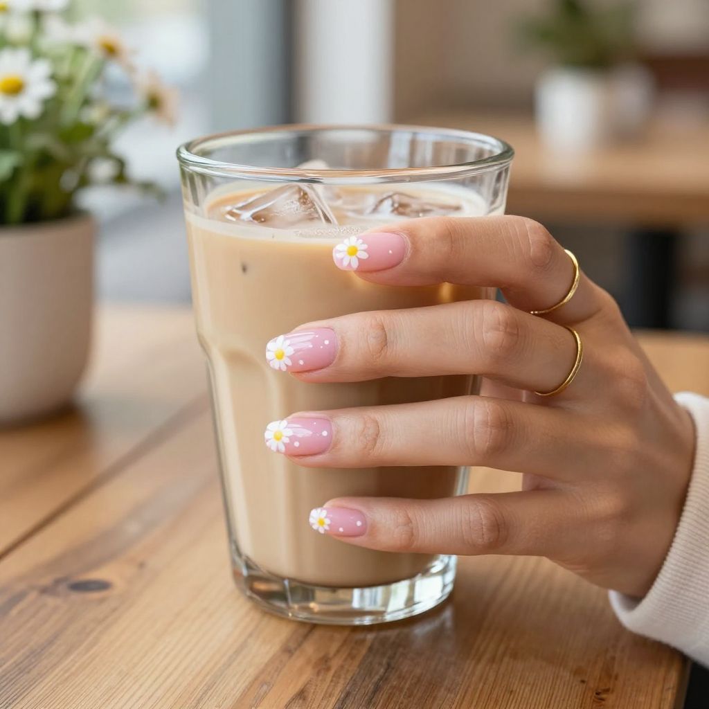 Dainty Daisy Dot nails