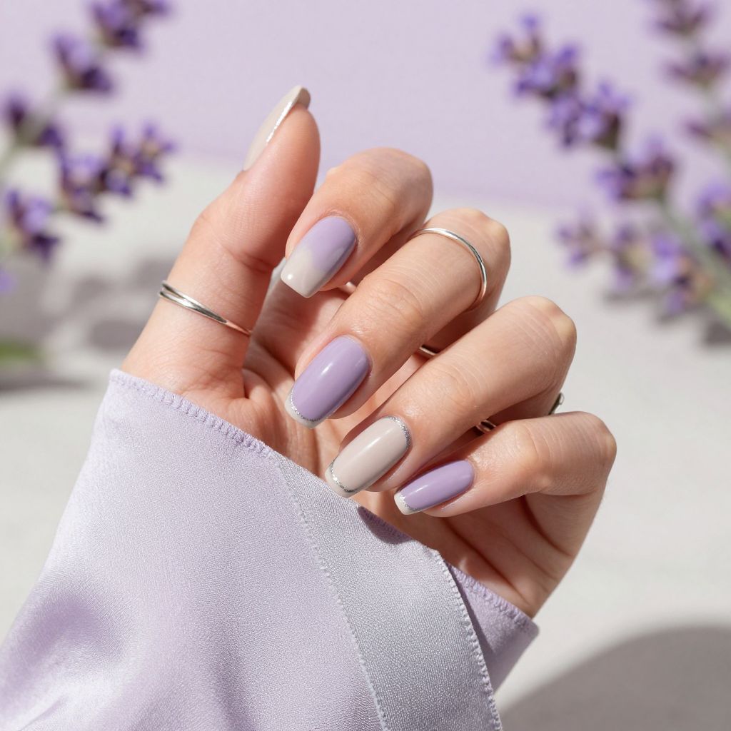 Lavender Matte Velvet nails