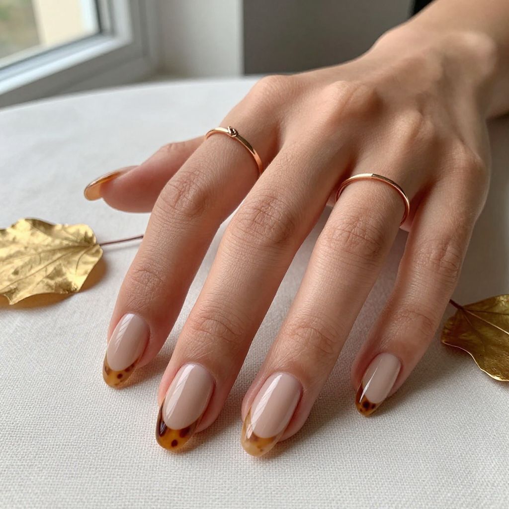Tortoiseshell Accent Nails