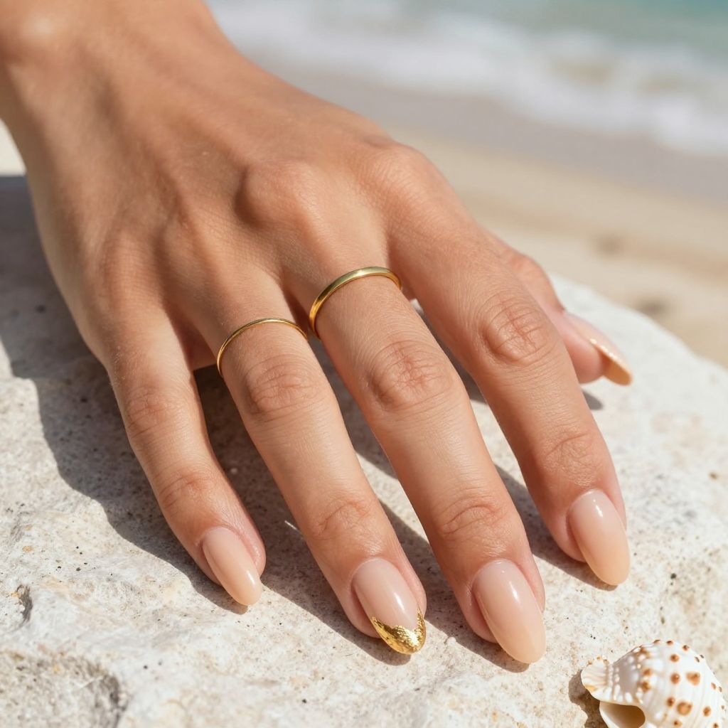 Soft Peach Glazed Nails