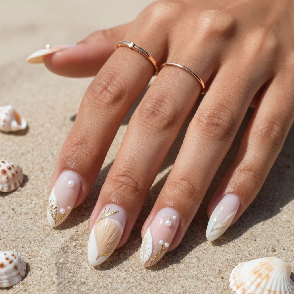 Seashell Art Nails