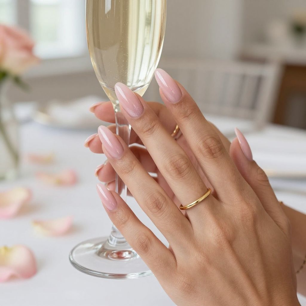 Sheer Pink Almond Nails