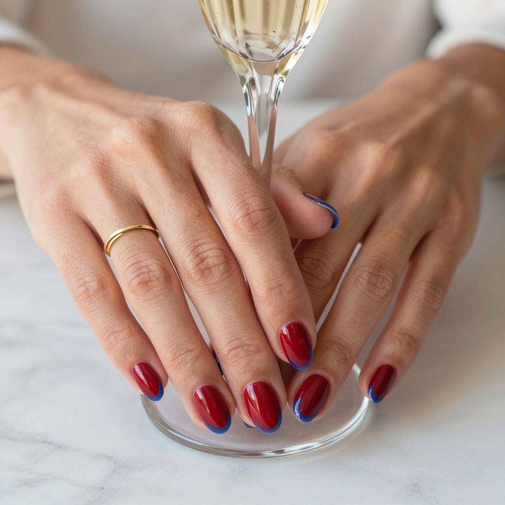 Classic Red Short Almond Nails