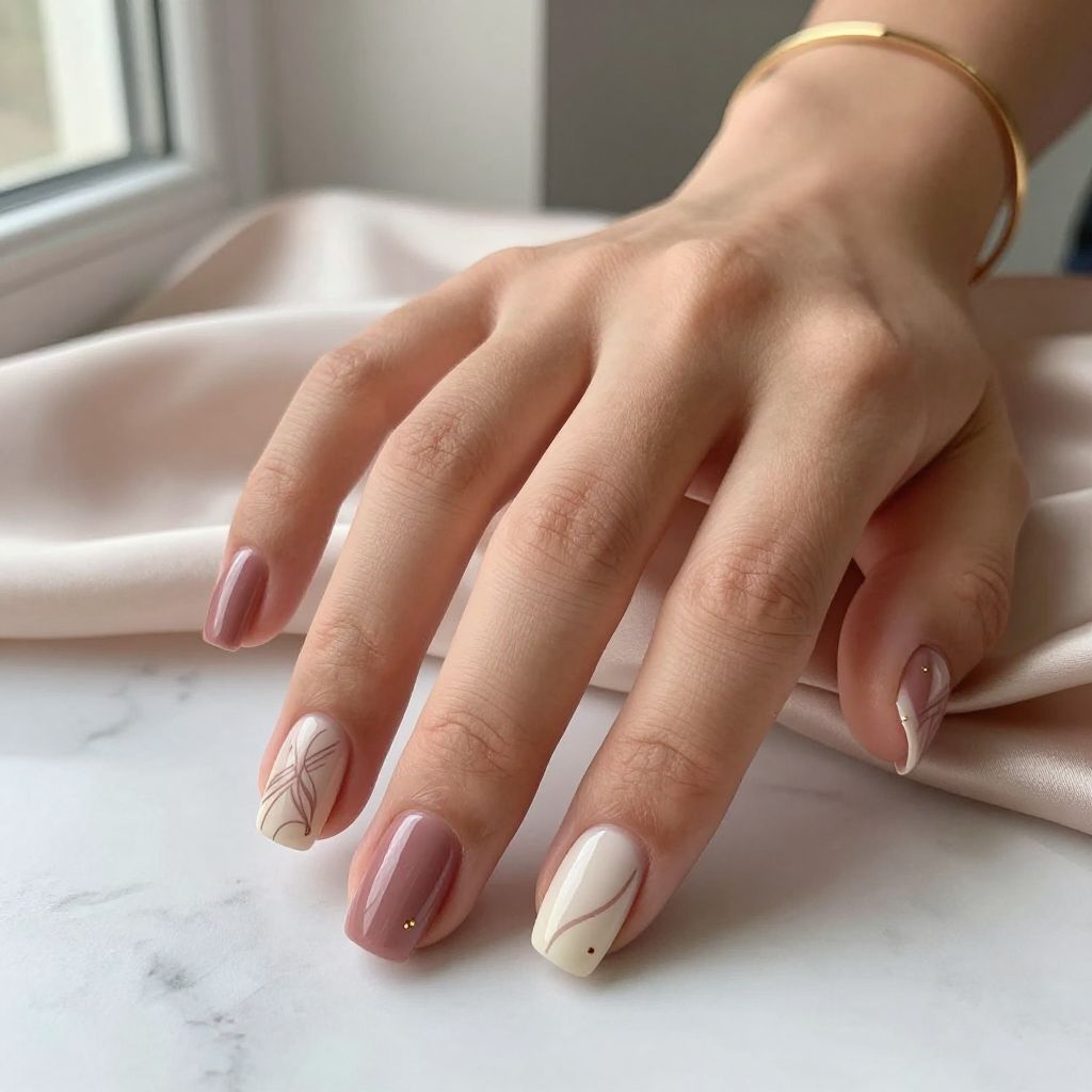 Dusty Rose Short Square Nails