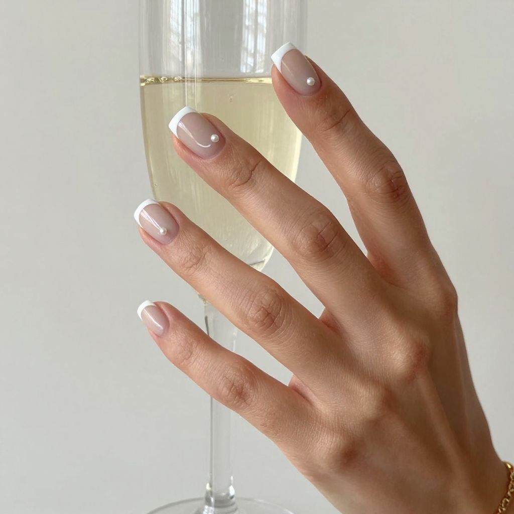 Soft French Tip Square Nails