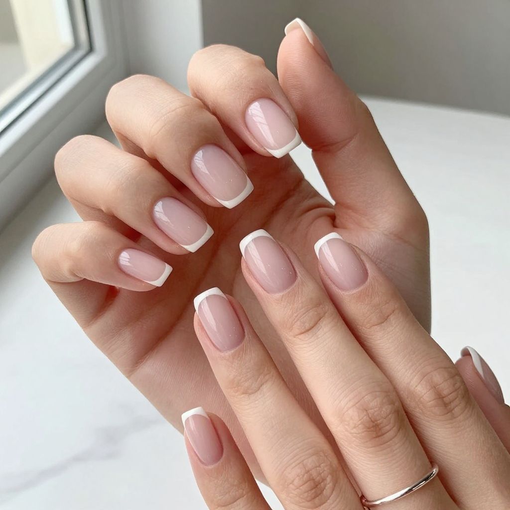 Classic Sheer Pink French Tips
