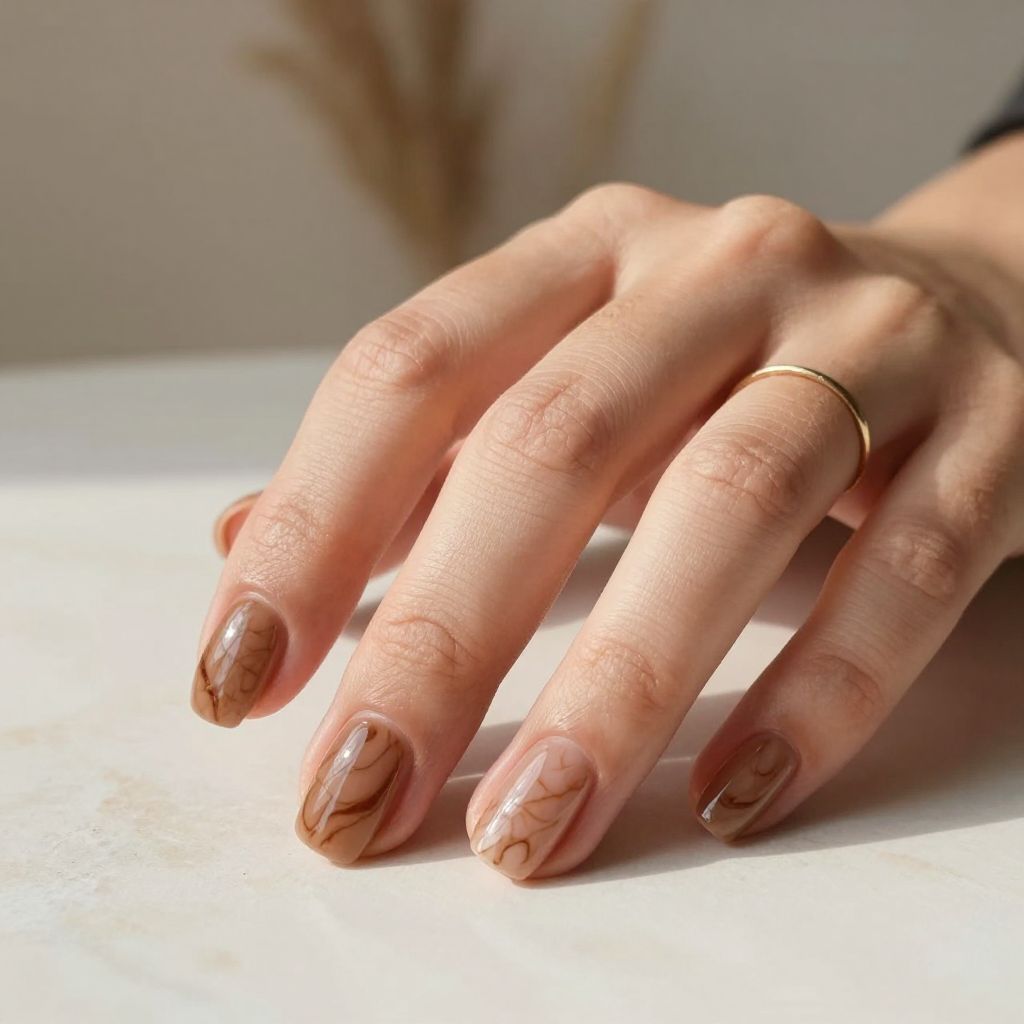 Soft Brown with Micro Marbling