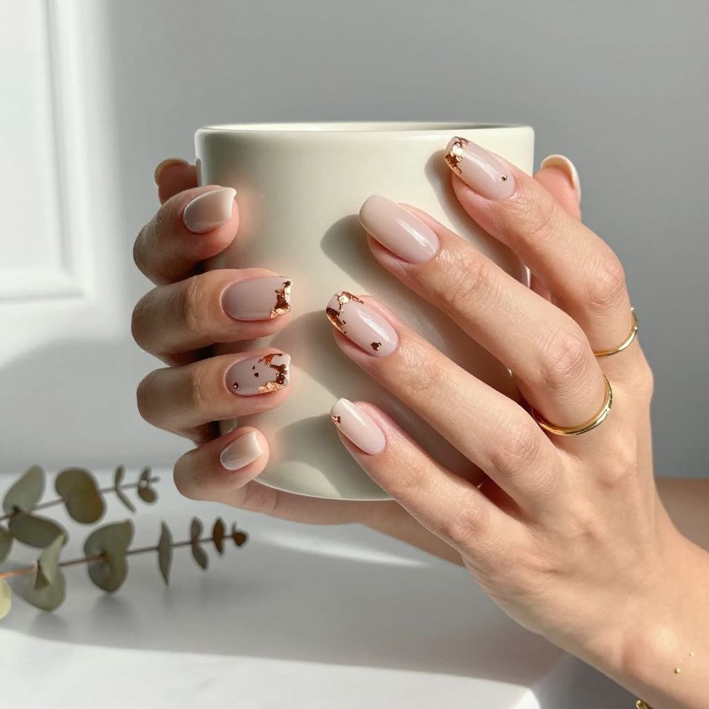 Pale Nude with Copper Foil Details