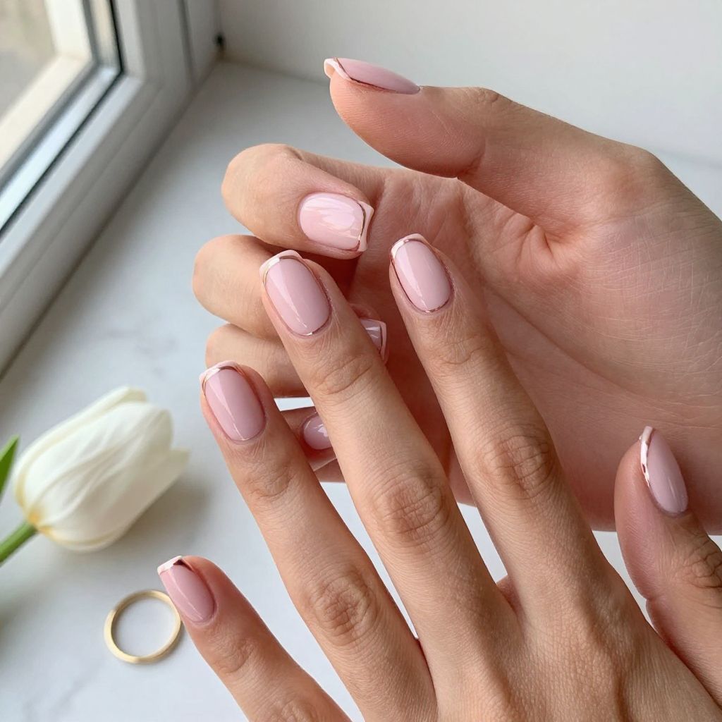 Pale Pink with Negative Space Design