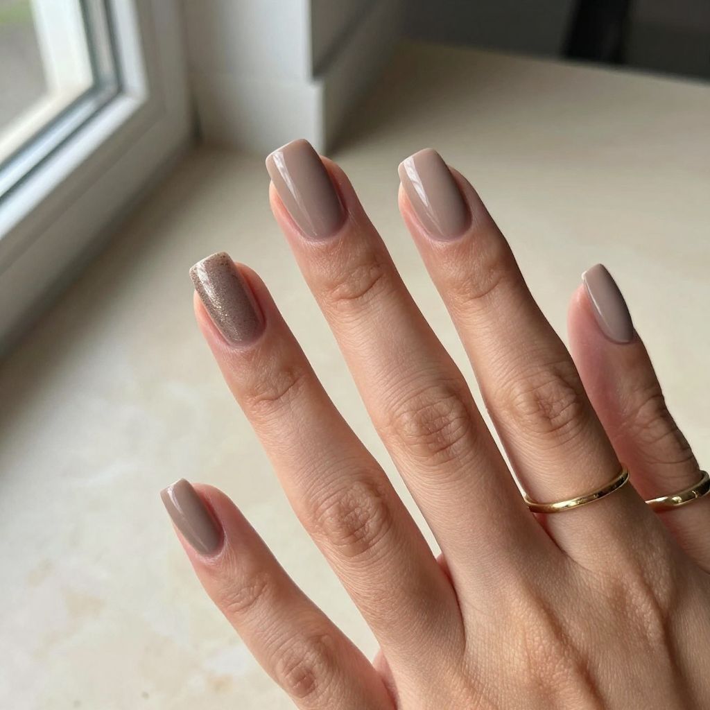 Warm Taupe Matte with Glossy Accents