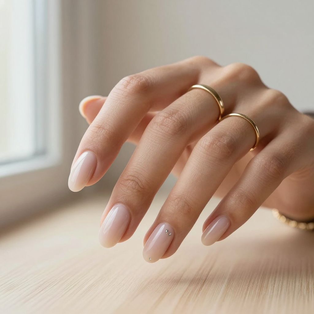 Milky nude coffin nails