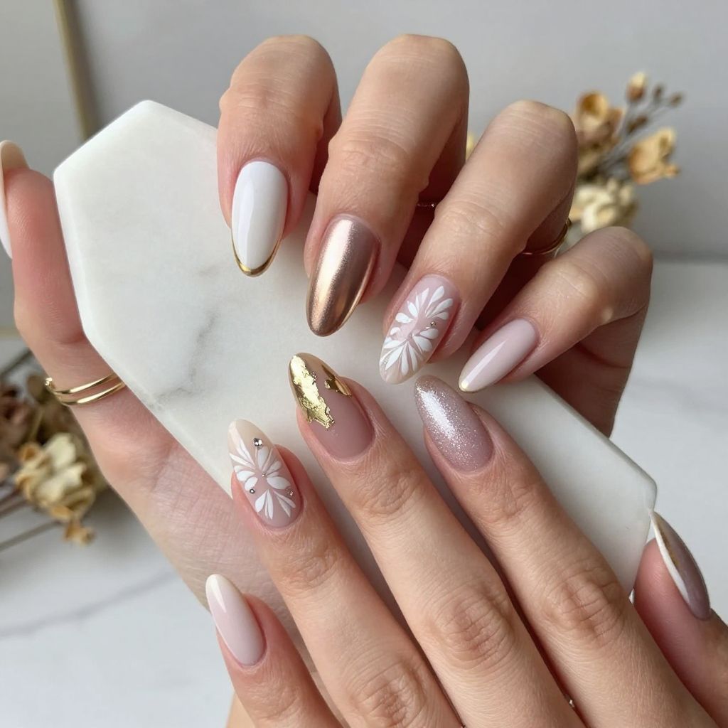 Mixed design coffin nails