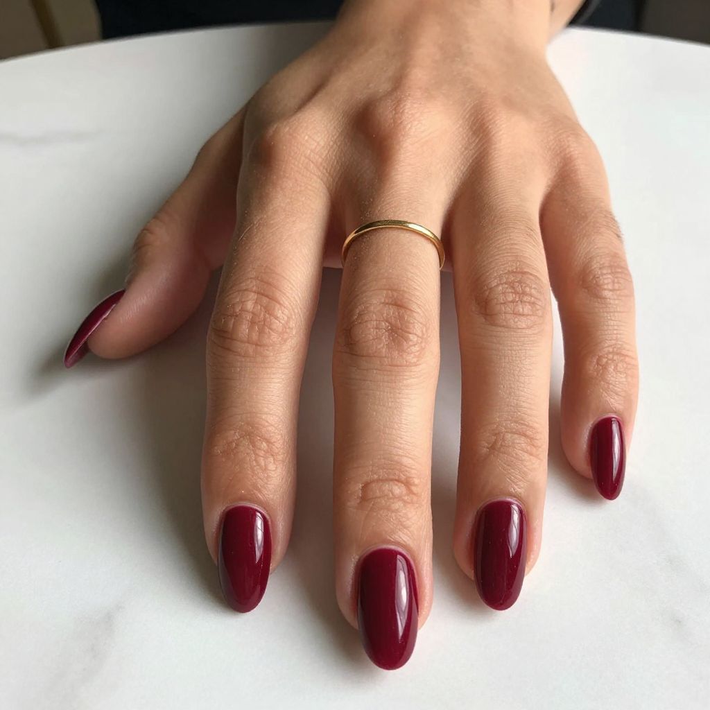 Deep red coffin nails