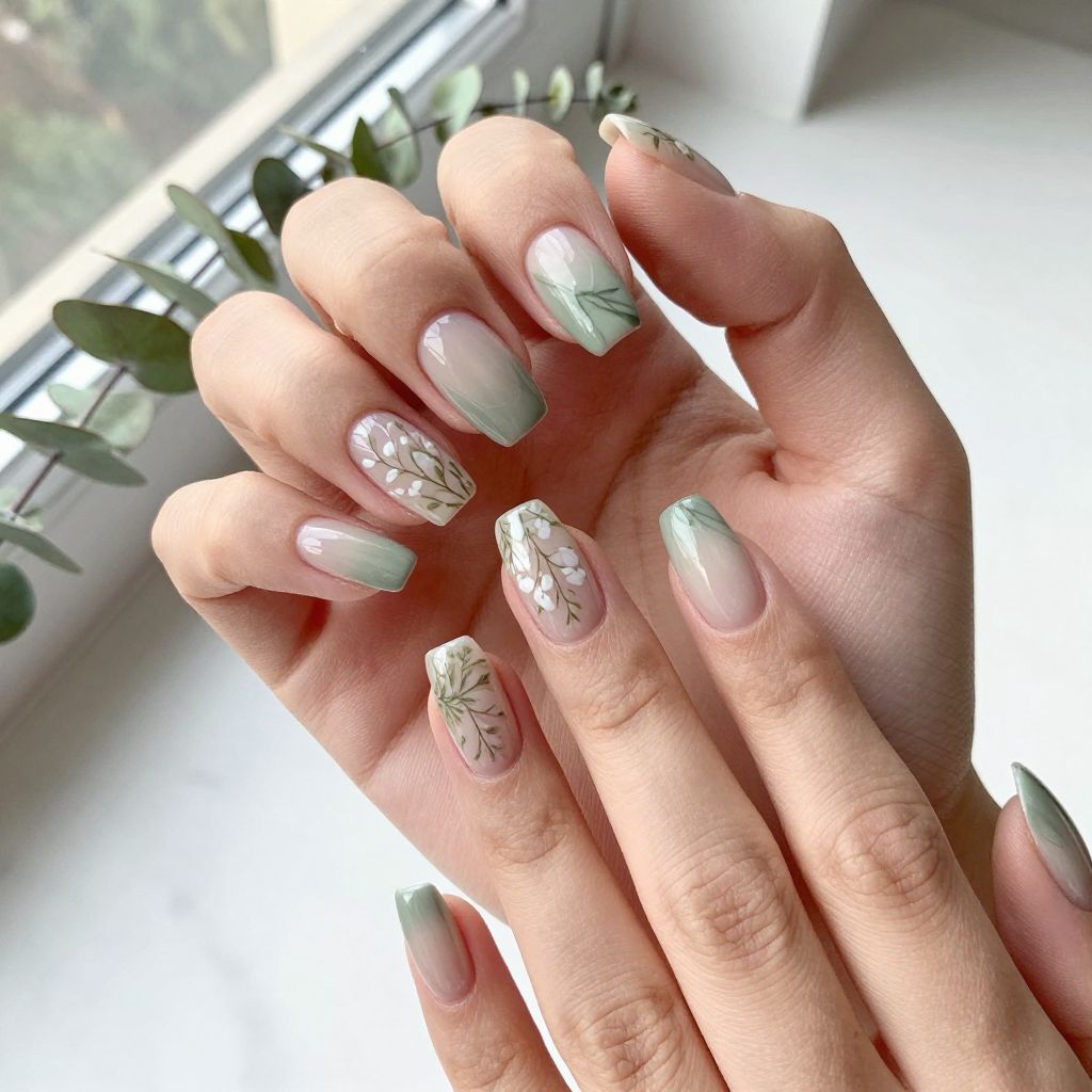 Botanical Clear Nails