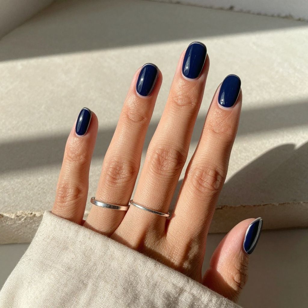 Deep Navy Minimal Lines