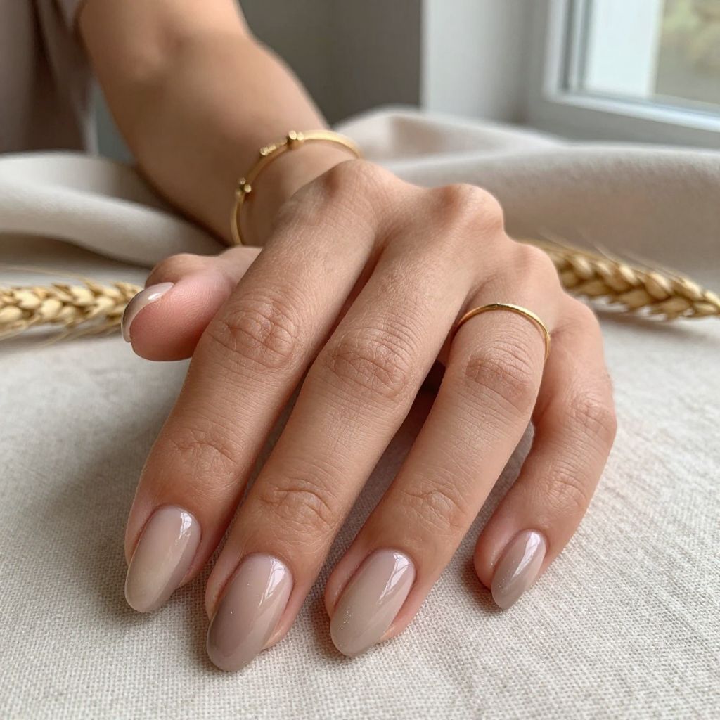 Soft Taupe Aura Nails
