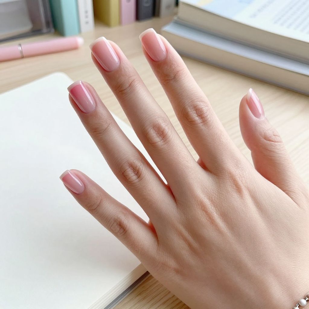 Glossy Milky Pink Squares