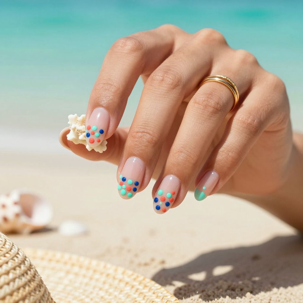 Coral Reef Dots summer nails