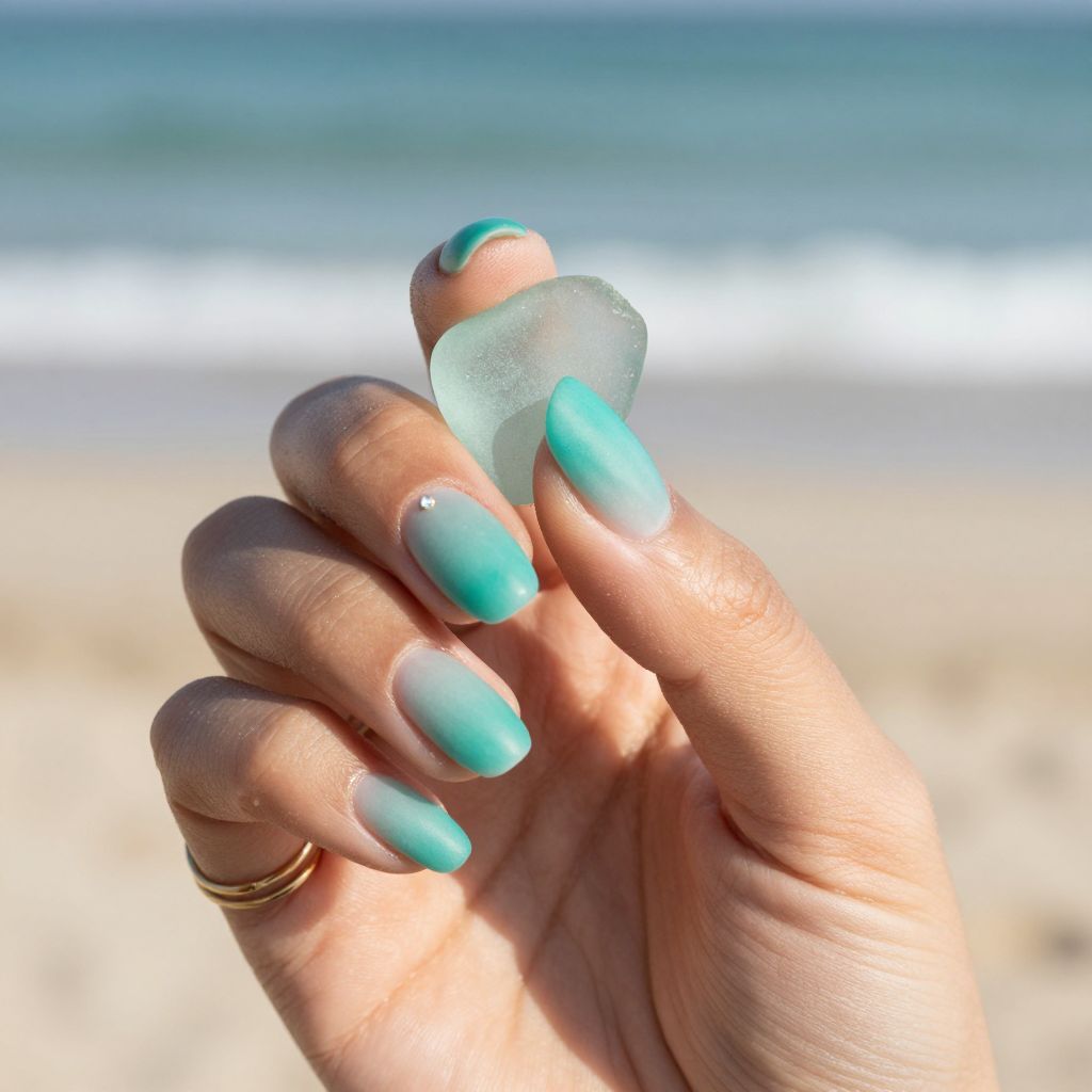 Sea Glass Ombre summer nails