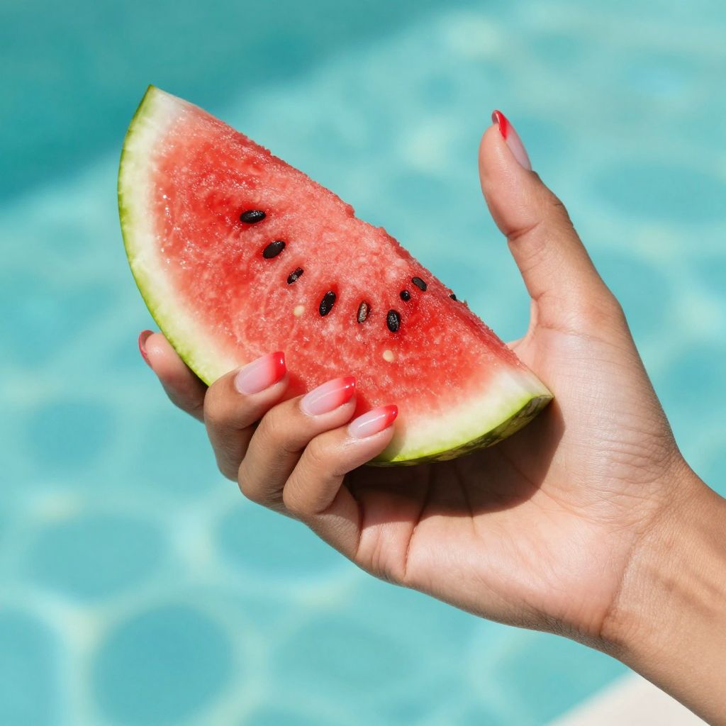 Watermelon Micro Tips summer nails
