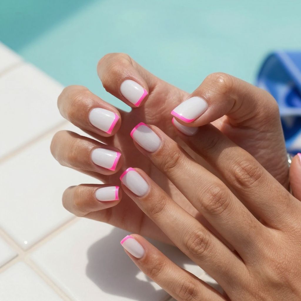 Neon Outline Edge summer nails