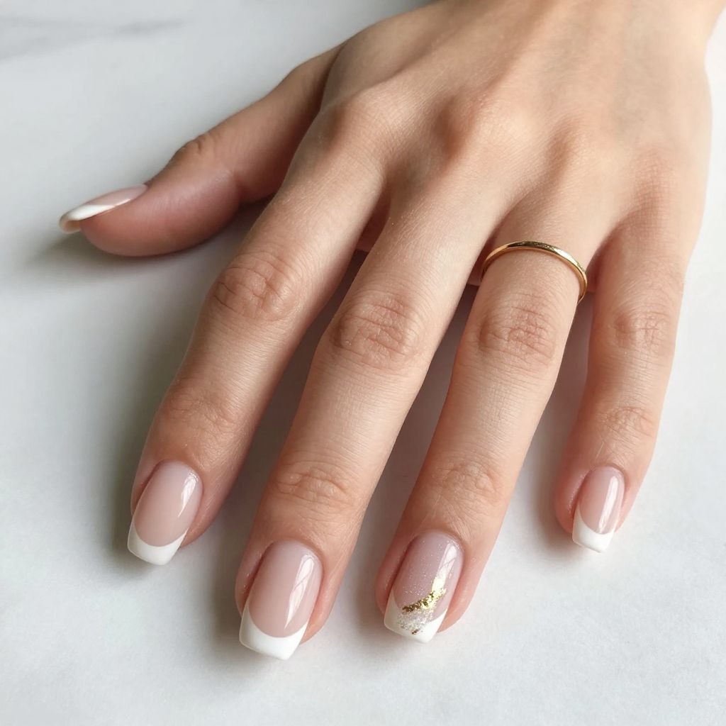 Milky Nude French With Slim White Tips