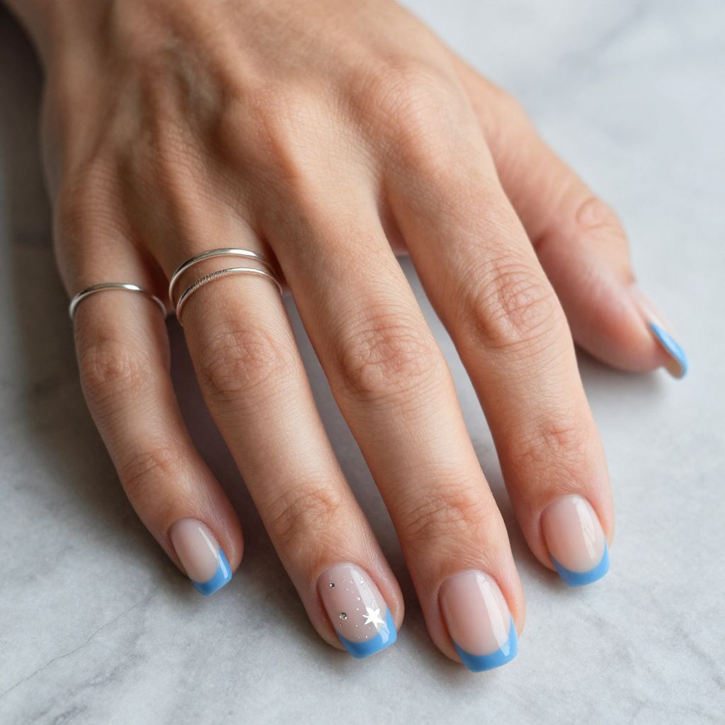 Baby Blue French Tip Square