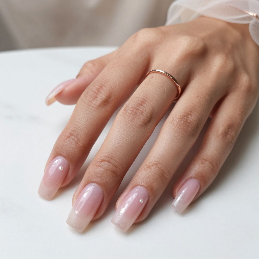 Milky Pink Glass Nails