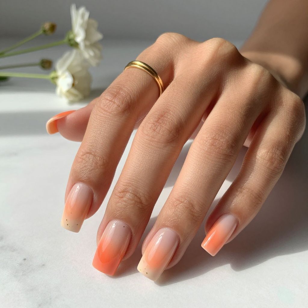 Peachy Nude With Sunset Ombre