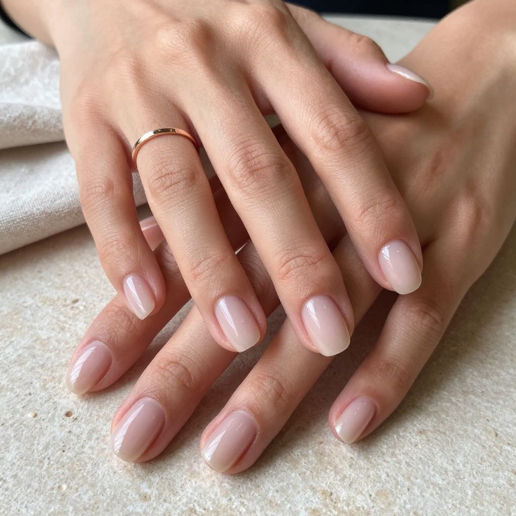 Clear gloss natural nails