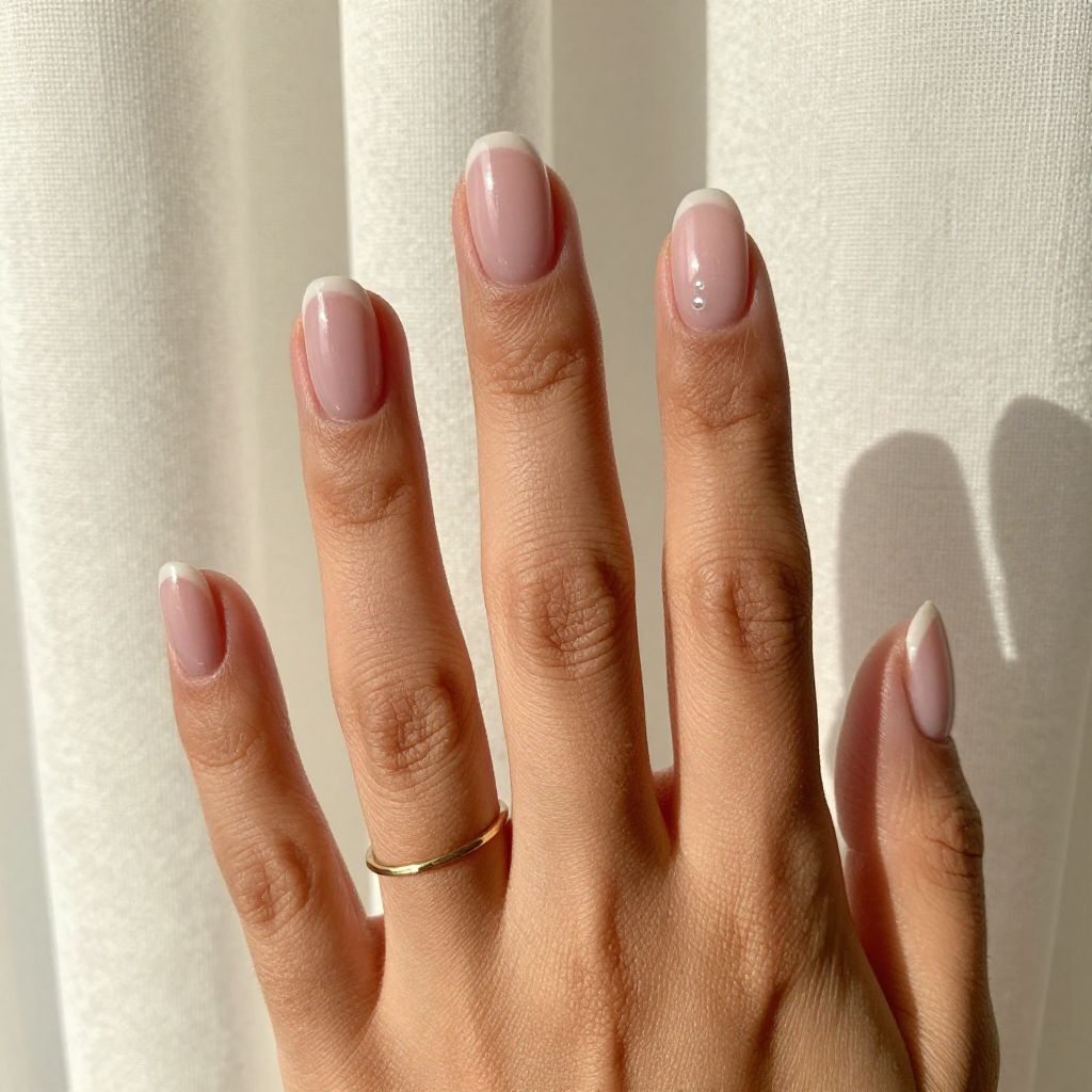Barely there blush nails