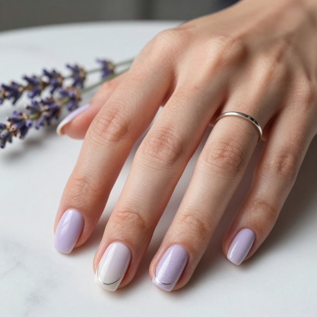 Pale Lavender Minimal Nails