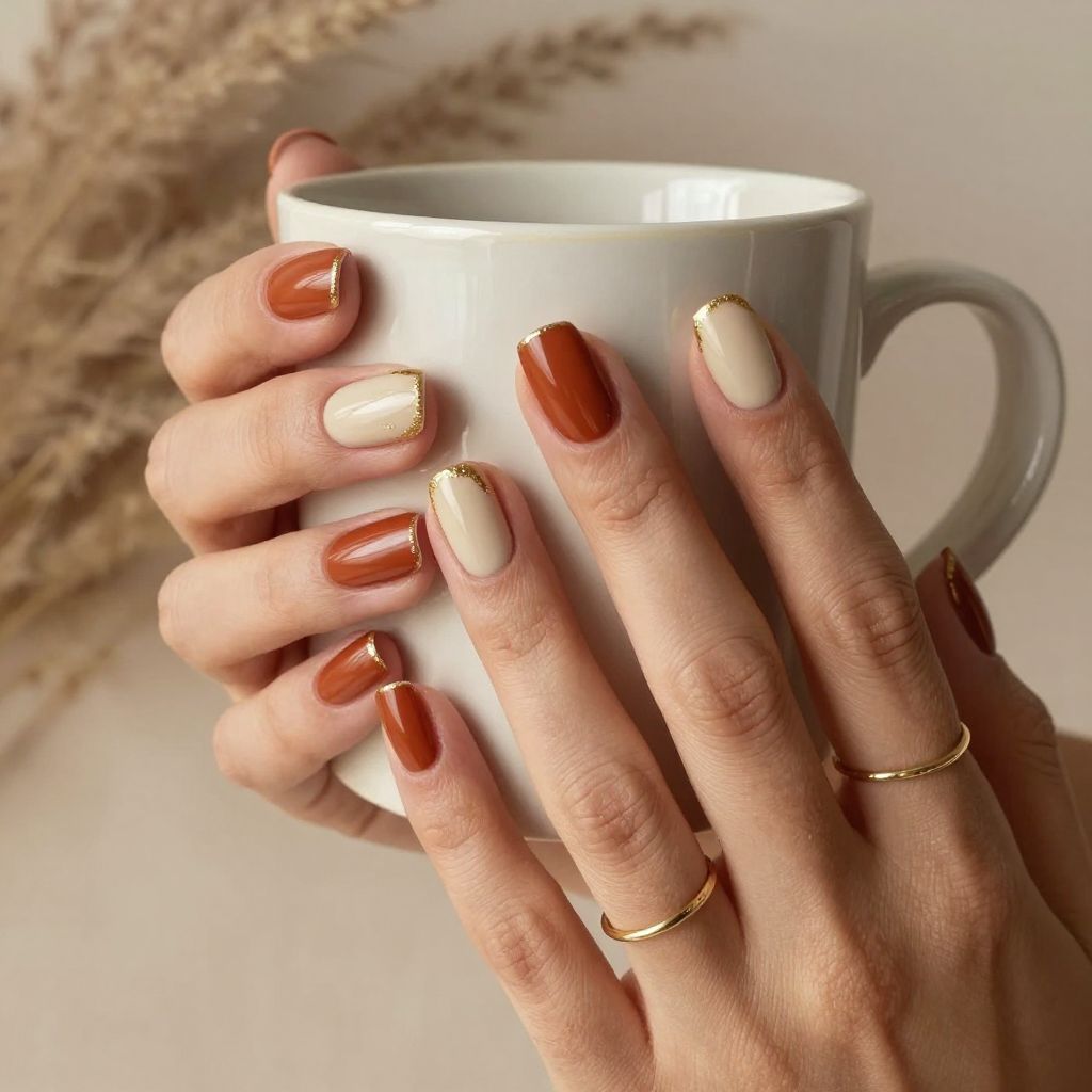 Terracotta half moon square nails