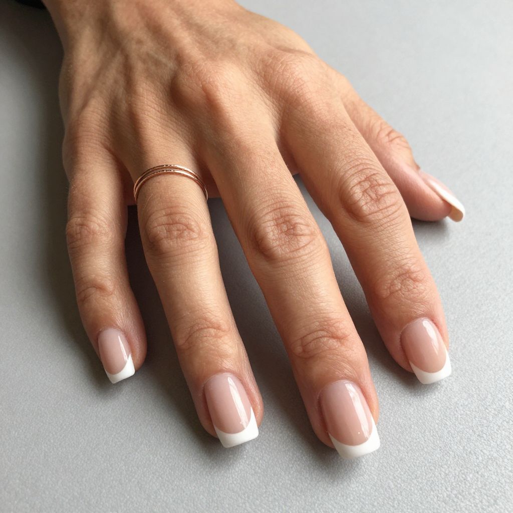 Milky Nude With Micro French Tips