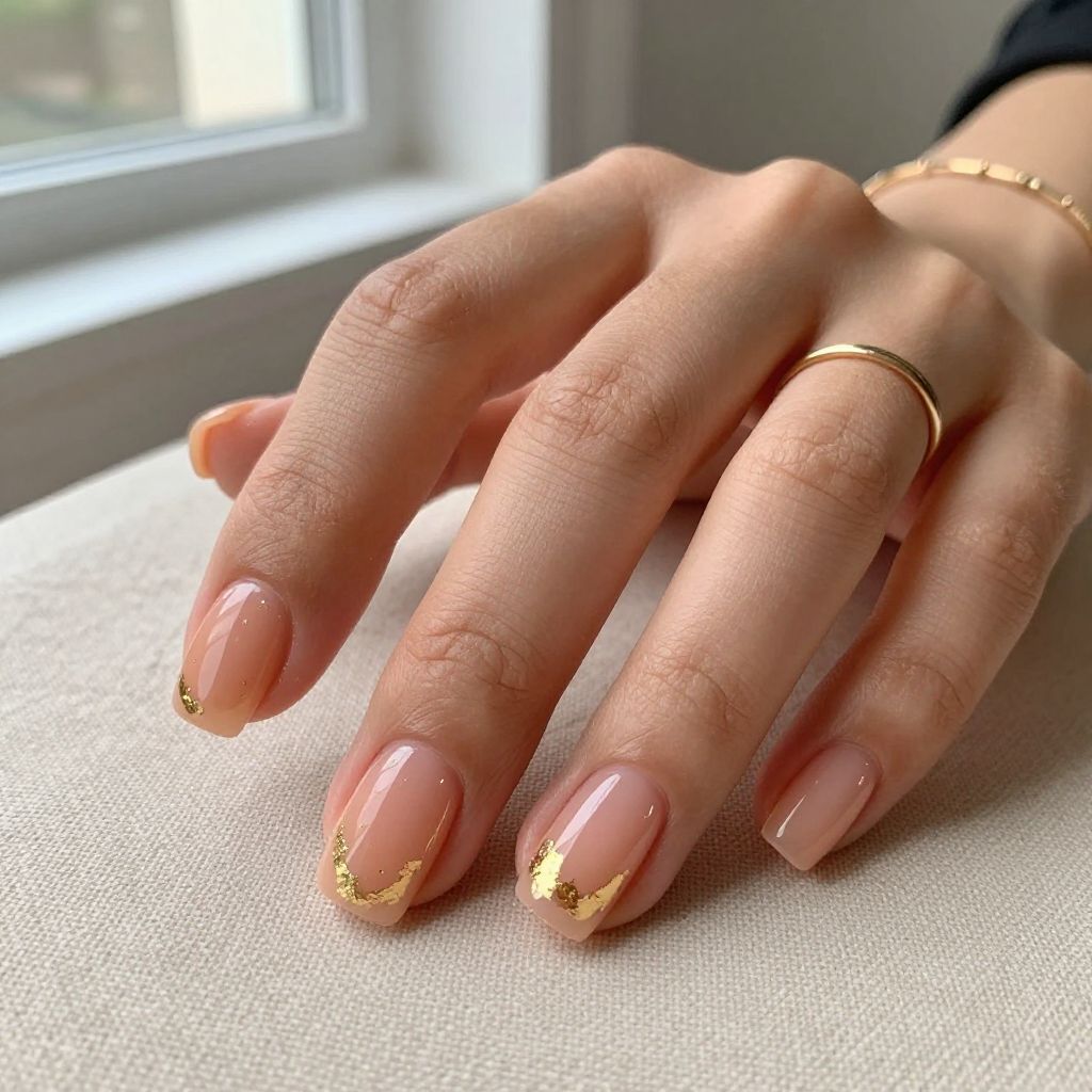 Peachy Sheer With Gold Foil