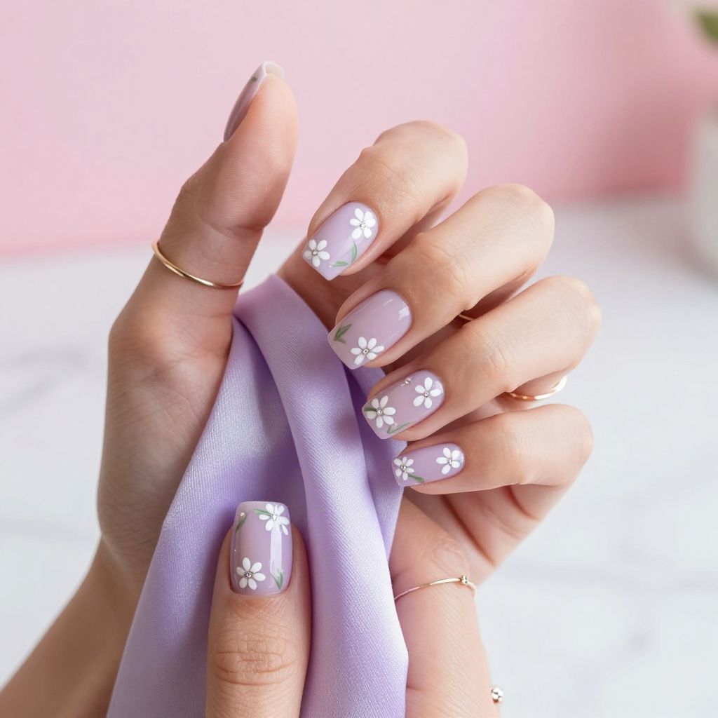 Sheer Lavender With Tiny Florals