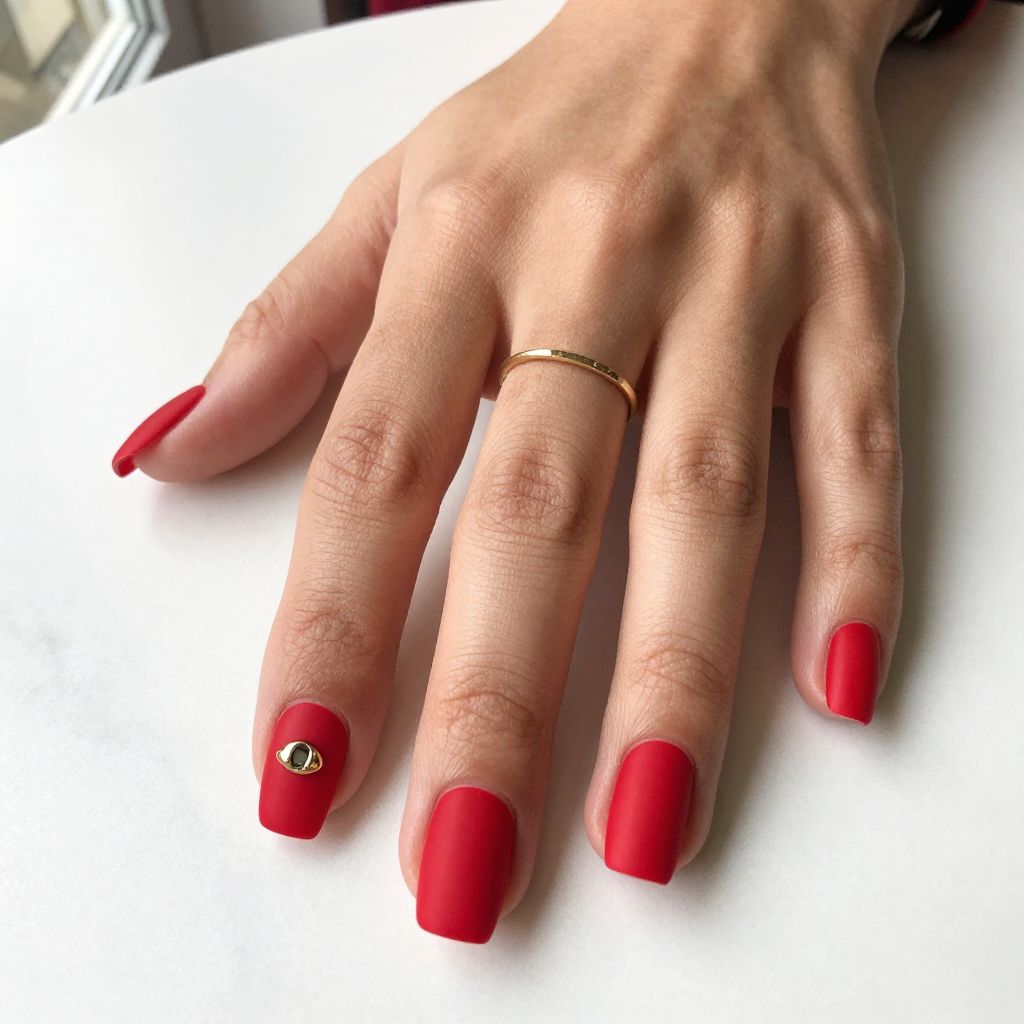 Classic Red With Satin Top Coat