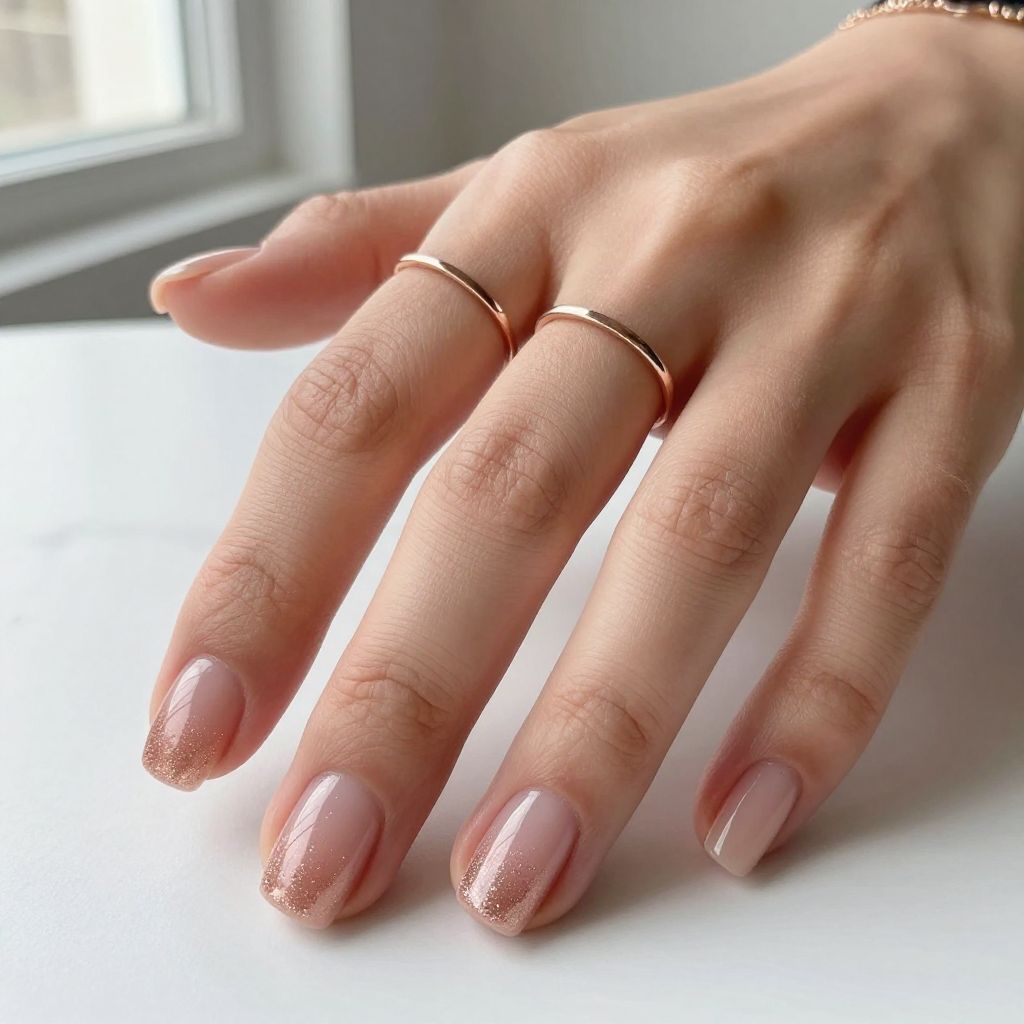 Rose Gold Glitter Fade